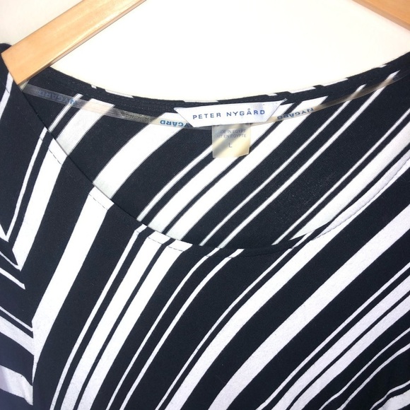 Peter Nygard Slanted Hem Striped Dress Size Large - Picture 5 of 5